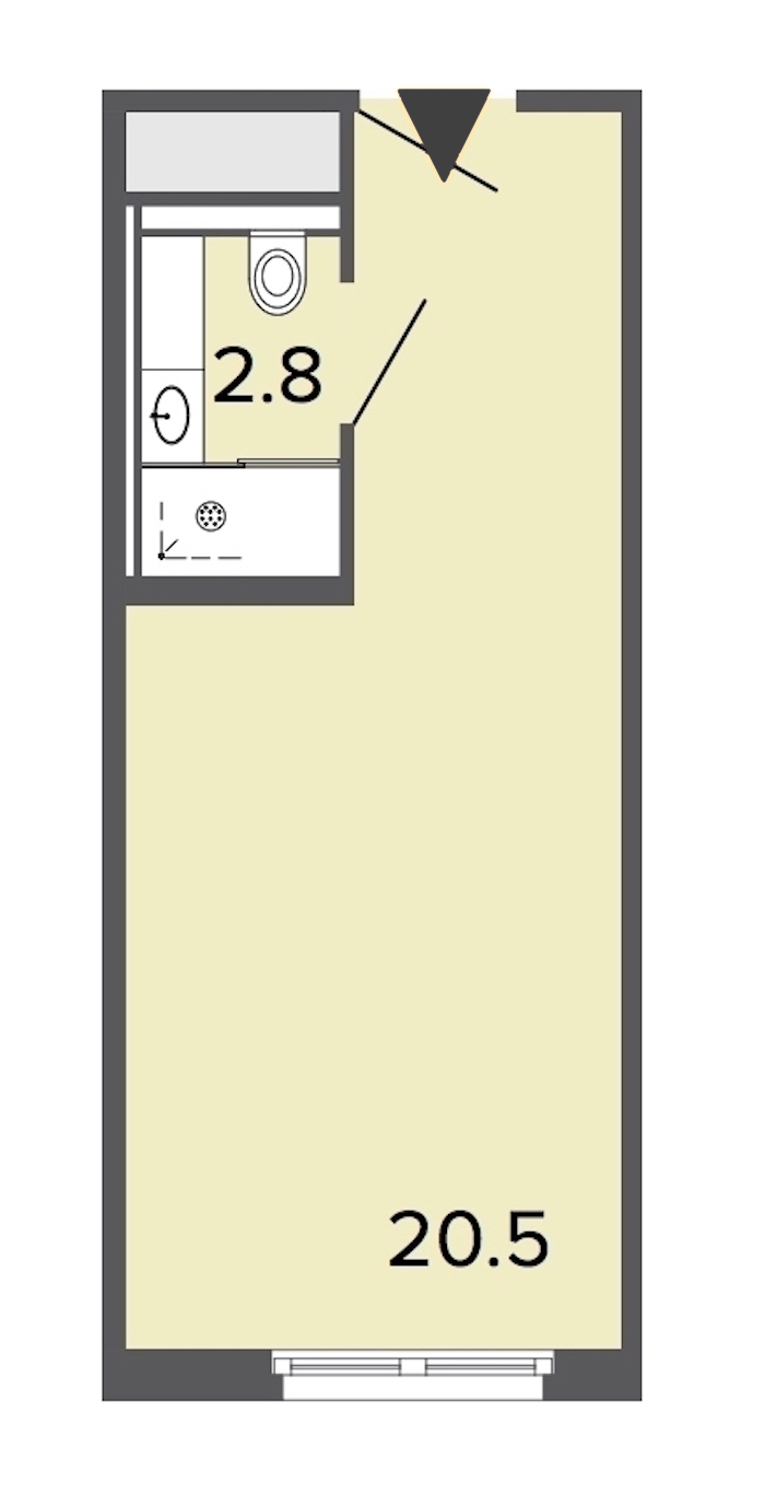 Квартира студия 23 м², 5/13 эт., Апарт-отель «ARTSTUDIO Moskovsky»